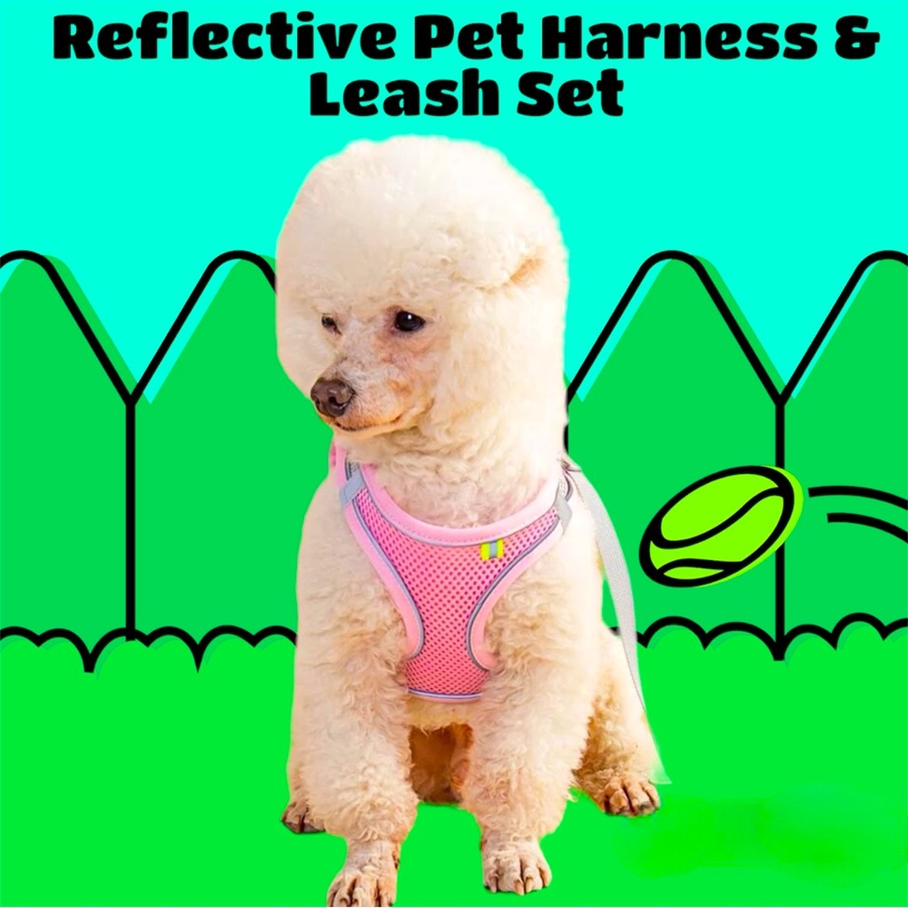 🐶 Reflective Pet Harness and Leash Set 🐶